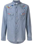 Paul Smith Feather Embroidered Shirt - Blue