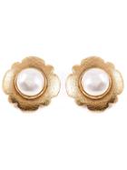 Chanel Vintage Faux Pearl Centre Earrings