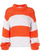 Tibi Oversized Striped Sweater - Orange