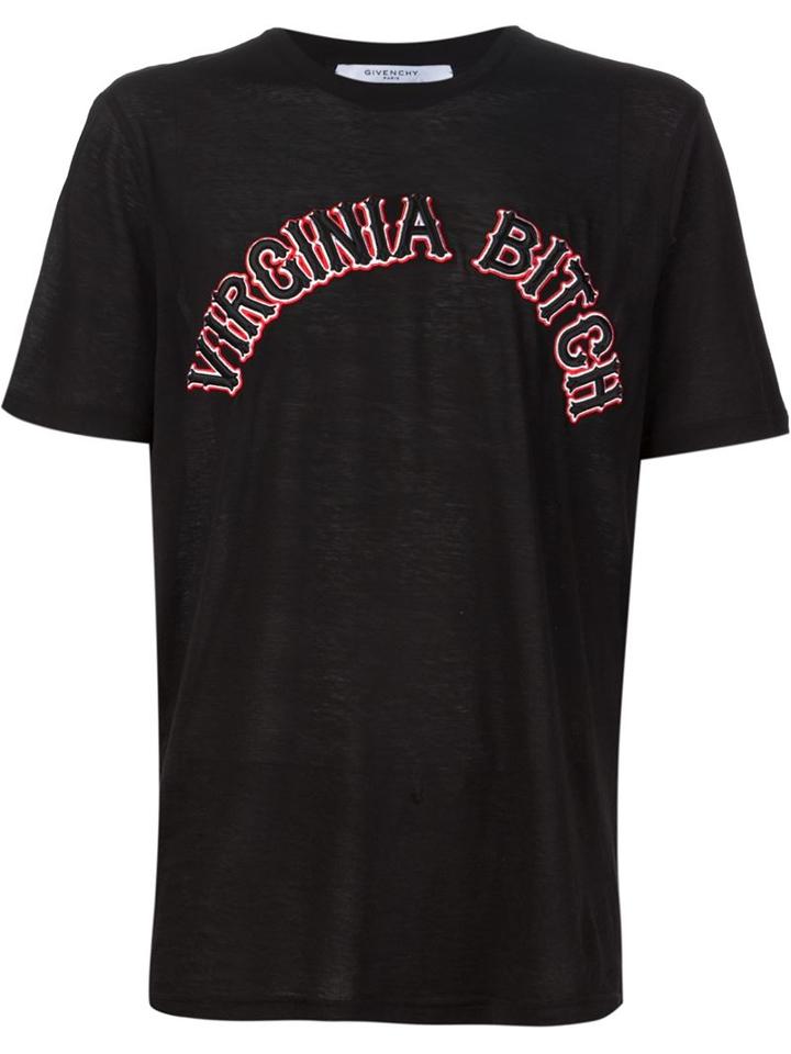 Givenchy Virginia Bitch T-shirt, Men's, Size: Xs, Black, Viscose/polyimide/spandex/elastane/lamb Skin