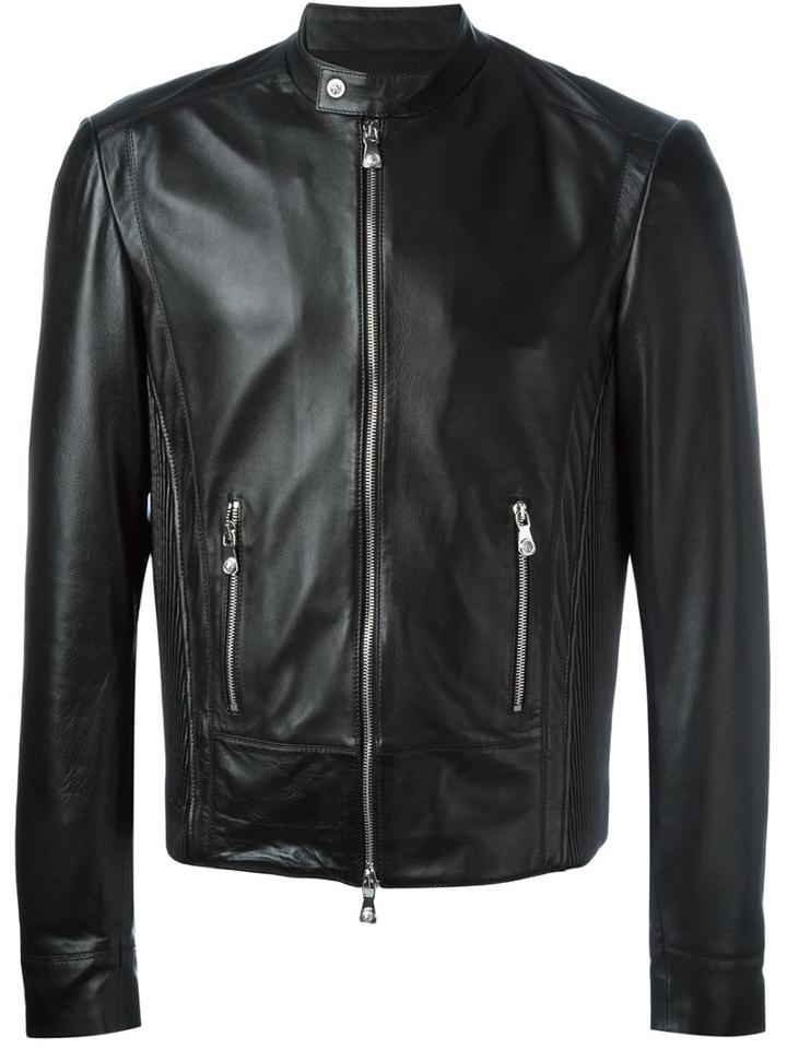 Versus Band Collar Zipped Jacket