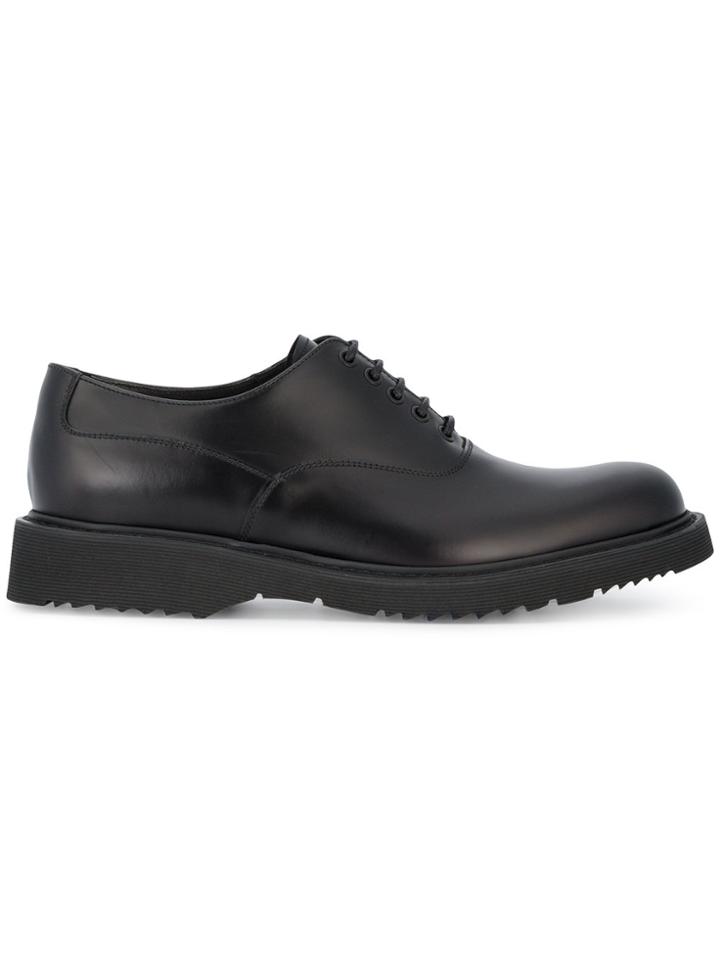 Prada Black Chunky Sole Derby Shoes