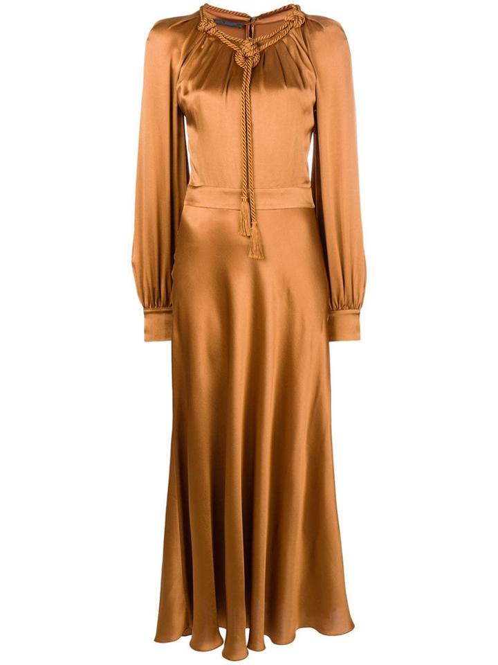 Alberta Ferretti Rope Long Dress - Brown