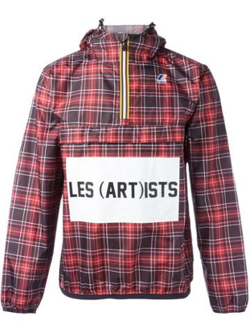 Les (art)ists K-way X Les (art)ists Logo Print Checked Jacket, Adult Unisex, Size: Xl, Red, Polyester