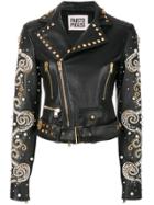 Fausto Puglisi Swarovski Crystal Embellished Biker Jacket - Black