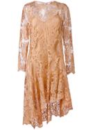 Zimmermann Asymmetric Lace Dress - Nude & Neutrals
