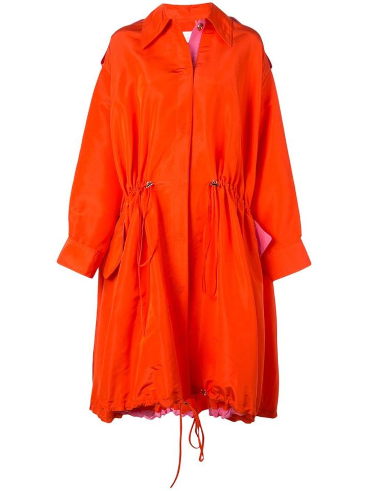 Carolina Herrera Oversized Silk Raincoat - Red