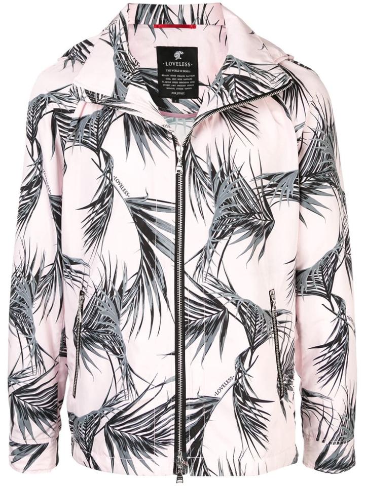 Loveless Leaf Print Jacket - Pink