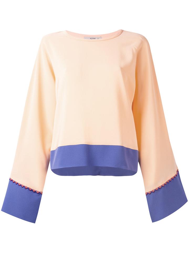 Etro - Flared Sleeve Blouse - Women - Silk - 44, Yellow/orange, Silk