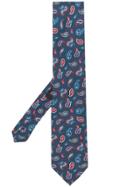 Etro Small Paisely Print Tie - Blue