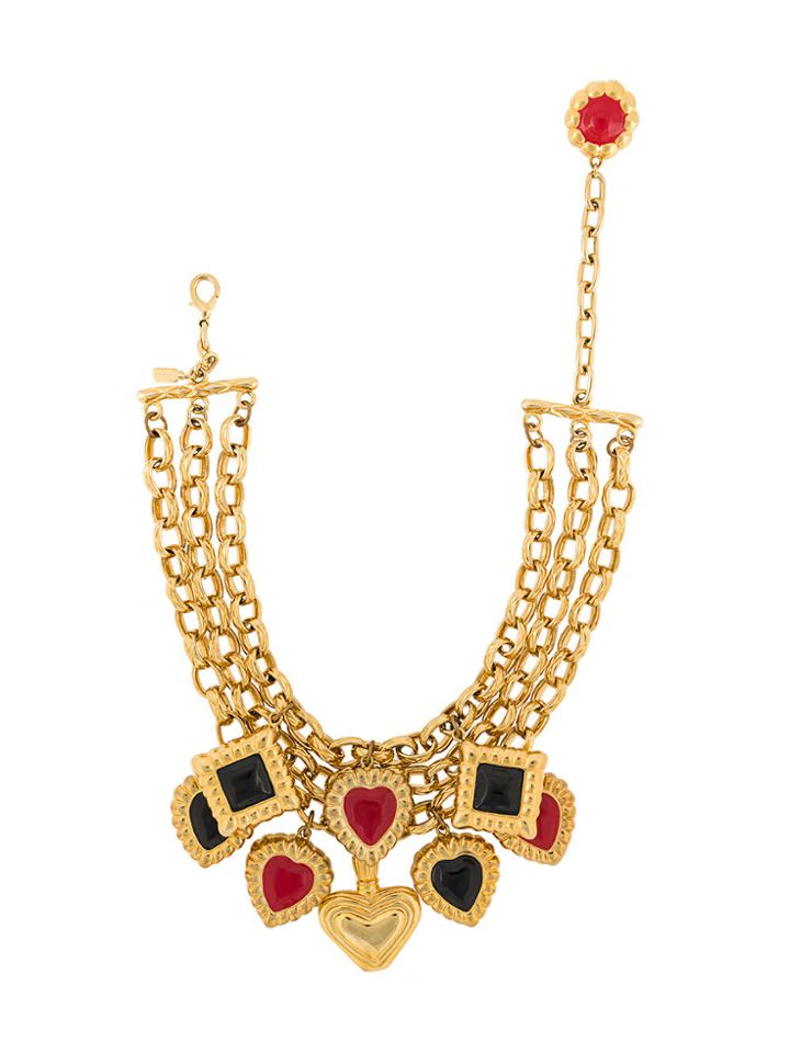 Escada Vintage 1980s Vintage Escada Dramatic Ruby Drop Collar -