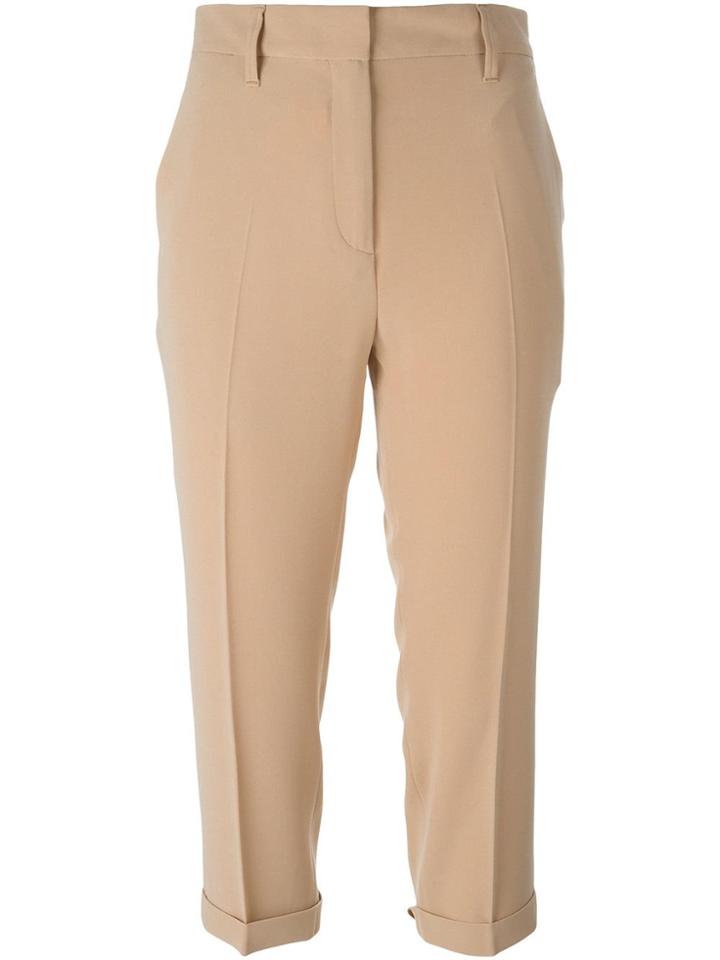 Alberto Biani Tailored Cropped Trousers - Nude & Neutrals