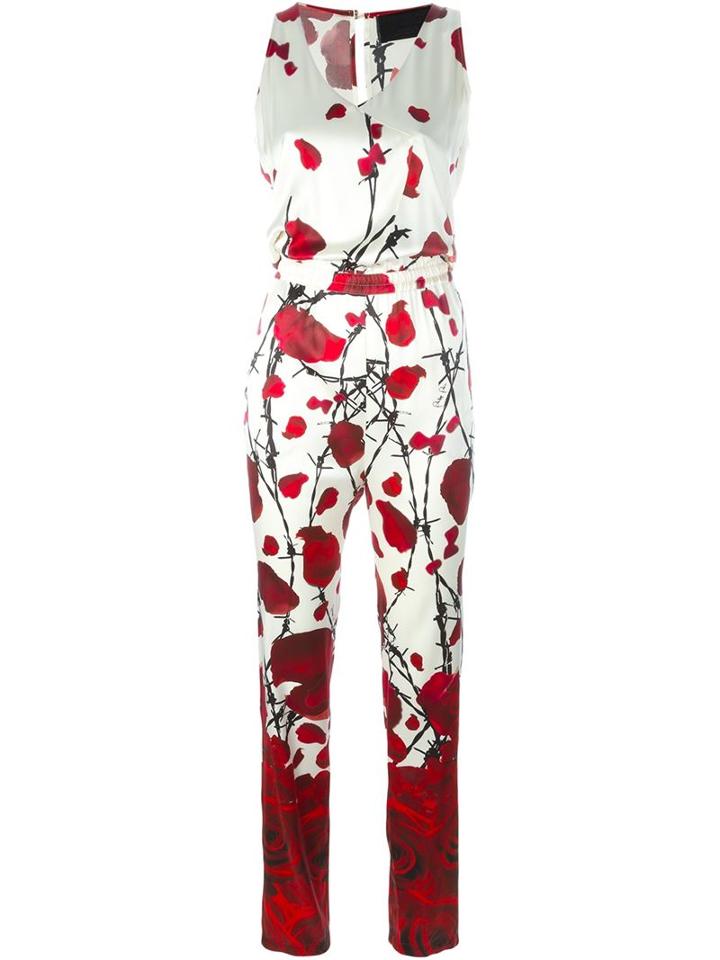 Philipp Plein Chill Time Jumpsuit, Women's, Size: M, White, Silk/spandex/elastane