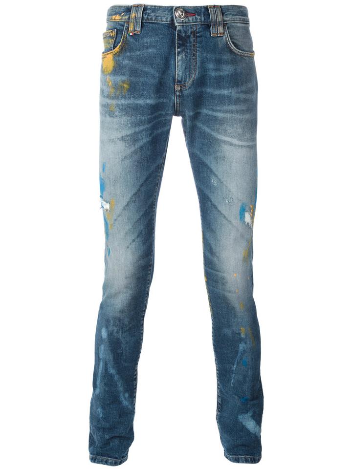 Philipp Plein - So Wrong Jeans - Men - Cotton/polyester/spandex/elastane - 30, Blue, Cotton/polyester/spandex/elastane