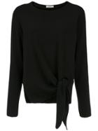 Egrey Knot Knitted Blouse - Black