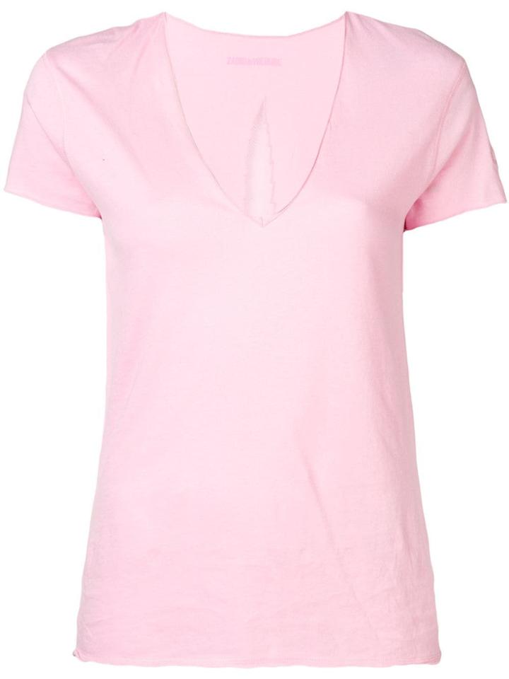 Zadig & Voltaire Mesh Detail T-shirt - Pink