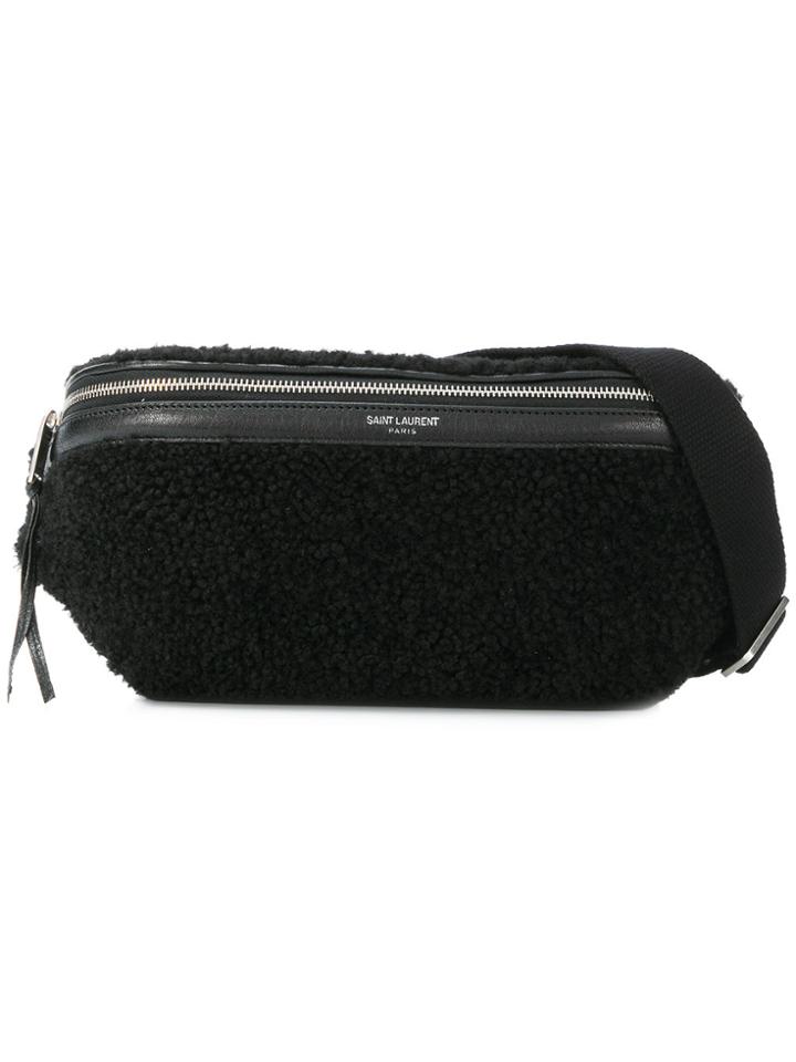 Saint Laurent Fleece Pouch - Black