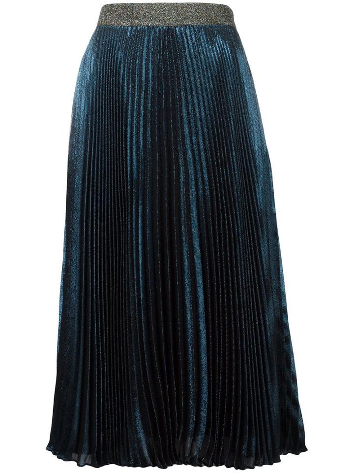 Christopher Kane Sunray Pleated Skirt, Women's, Size: 38, Blue, Silk/polyester/acetate