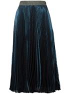 Christopher Kane Sunray Pleated Skirt, Women's, Size: 38, Blue, Silk/polyester/acetate