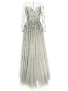 Jenny Packham Sequin Embellished Tulle Gown - Metallic