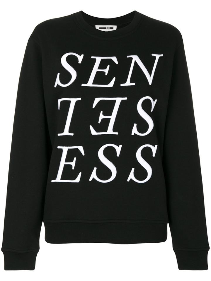 Mcq Alexander Mcqueen Senseless Embroidered Sweatshirt - Black