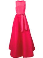 Carolina Herrera Tie Waist Evening Dress - Red