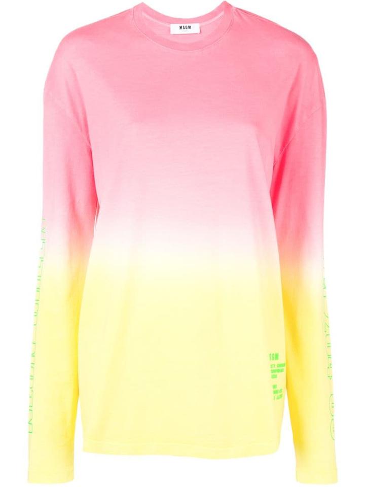Msgm Longline Ombré Sweatshirt - Pink