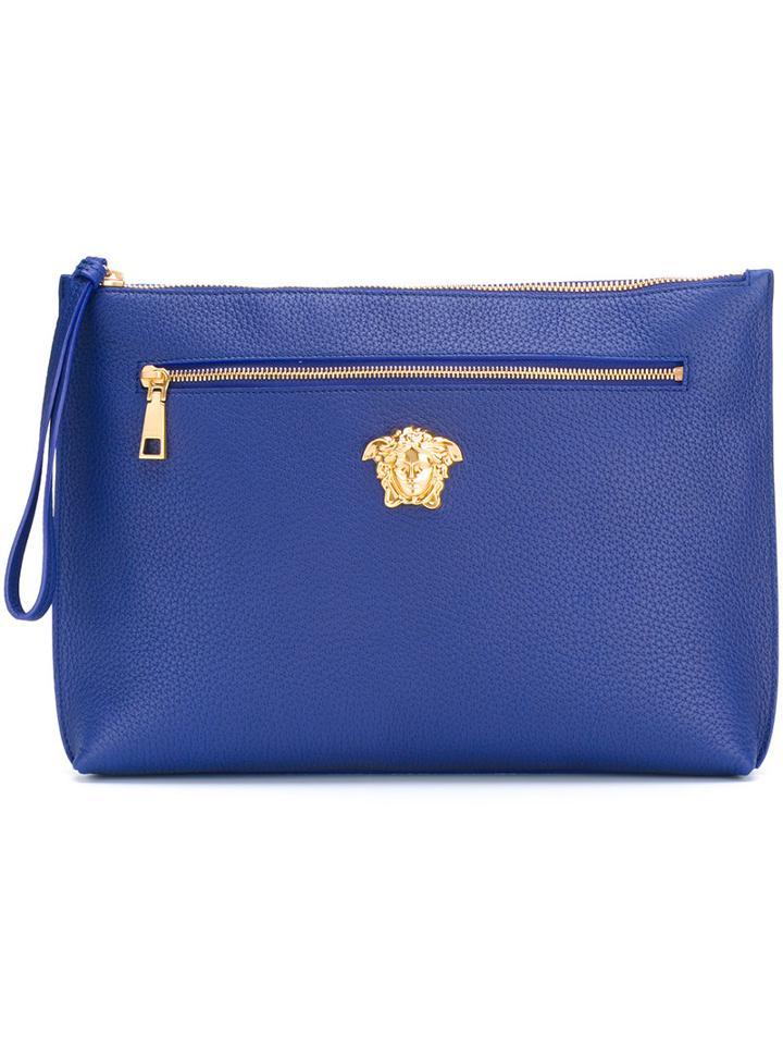 Versace Palazzo Wristlet Clutch, Men's, Pink/purple, Calf Leather