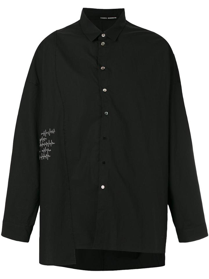 Isabel Benenato Heart Rate Print Shirt - Black