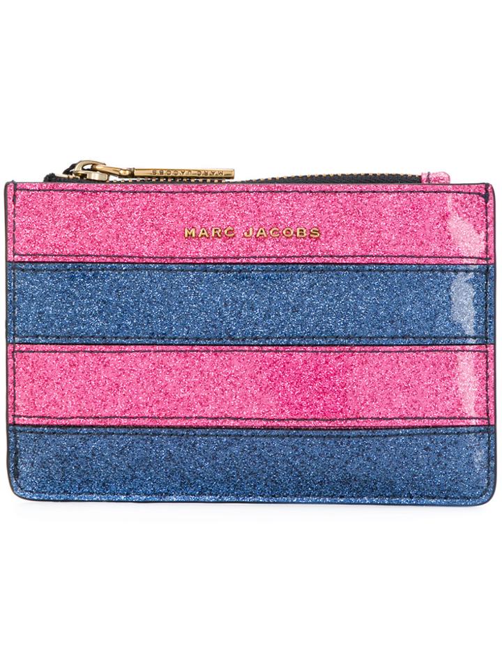 Marc Jacobs Striped Glittered Cardholder - Pink & Purple