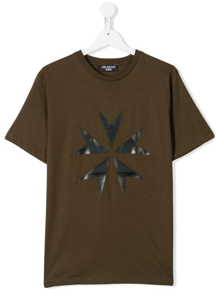 Neil Barrett Kids Teen Logo Print T-shirt - Green