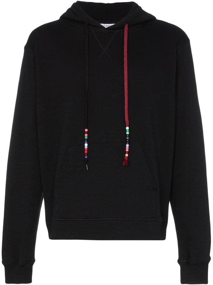 Jw Anderson Black Beaded String Hoody