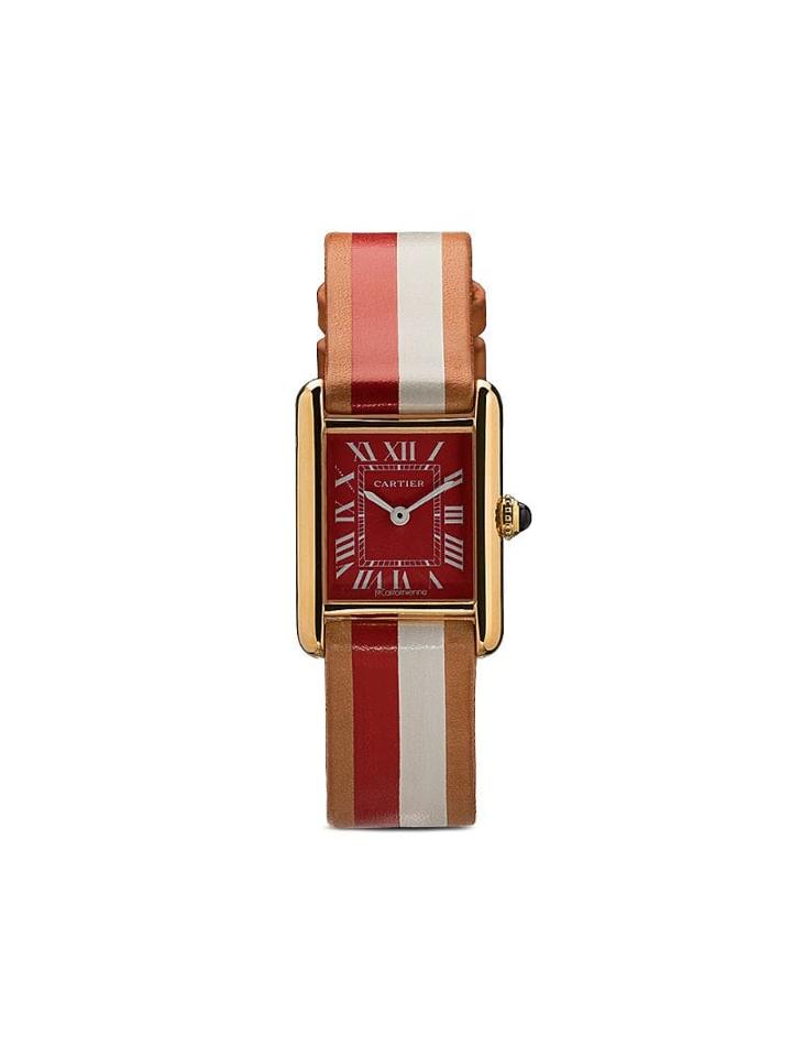 La Californienne Cartier Small Tank La Cerise Watch - White/ Red