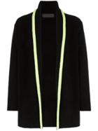 The Elder Statesman Contrasting Stripe Knitted Cashmere Cardigan -