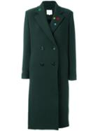 Mira Mikati Lapel Detailing Double-breasted Coat, Women's, Size: 42, Green, Cotton/polyamide/virgin Wool