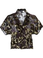 Creatures Of The Wind Floral Applications Sheer Blouse