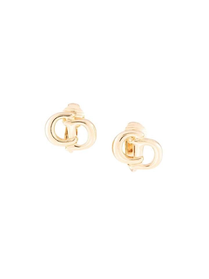 Christian Dior Pre-owned Cd Logo Earrings - Gold