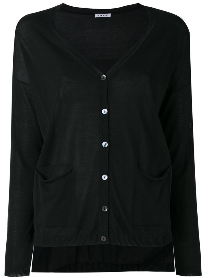 P.a.r.o.s.h. - Knitted Cardigan - Women - Cotton/viscose - M, Women's, Black, Cotton/viscose