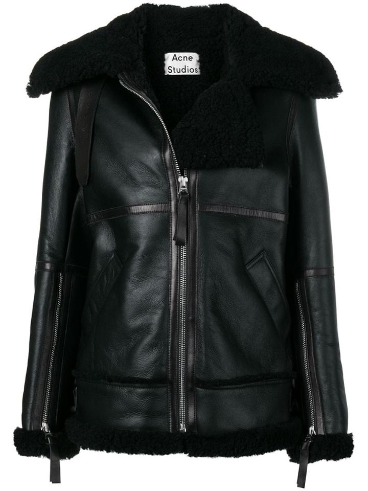 Acne Studios Aviator Shearling Jacket - Black