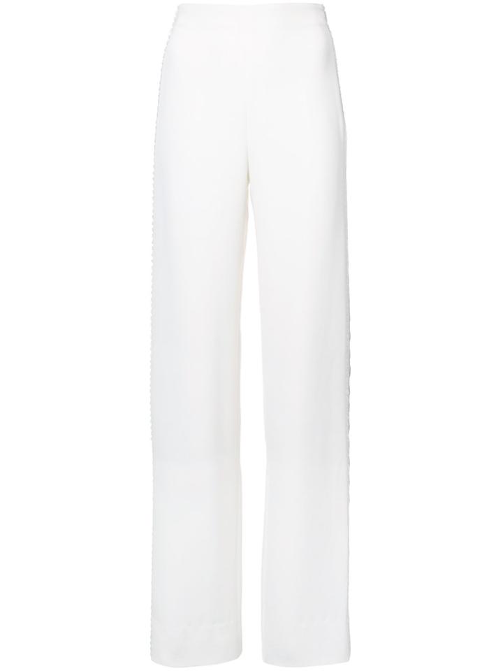 Adam Lippes Embellished Wide-leg Trousers - White