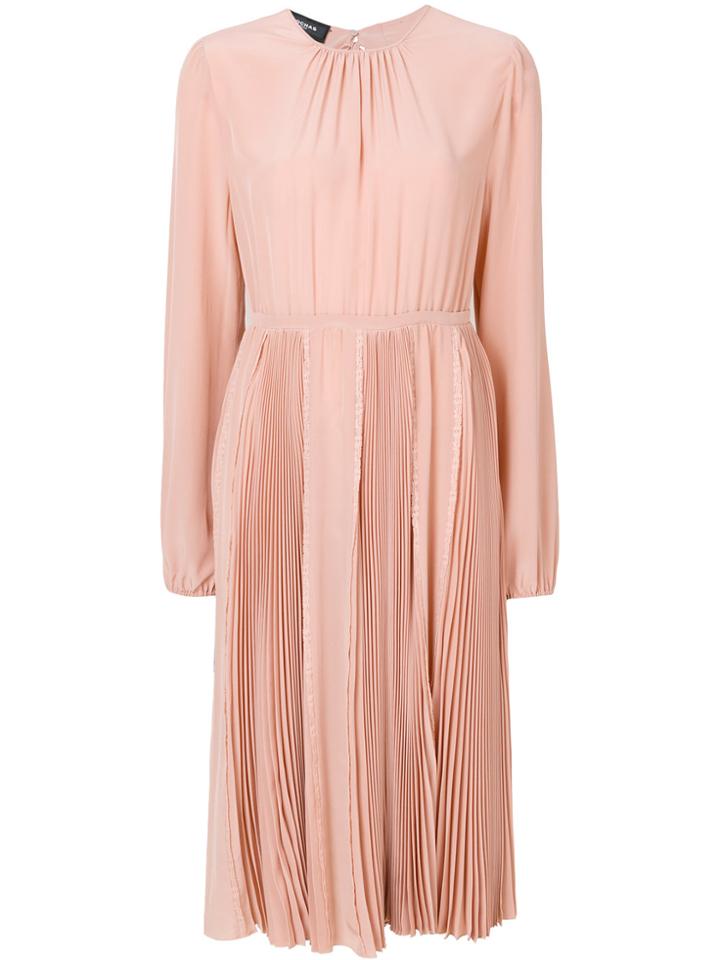 Rochas Pleated Dress - Pink & Purple