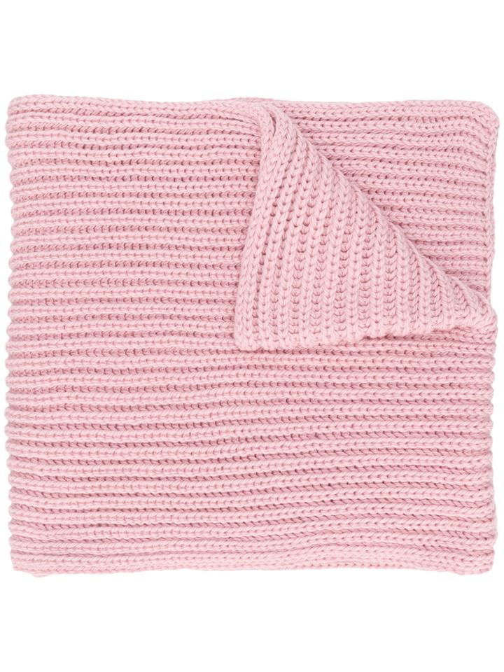 I Love Mr Mittens Oversized Ribbed Knit Scarf - Pink & Purple