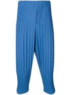 Homme Plissé Issey Miyake Pleated Tapered Trousers - Blue
