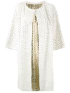Perforated Coat - Women - Lamb Skin/rabbit Fur - 40, White, Lamb Skin/rabbit Fur, Yves Salomon