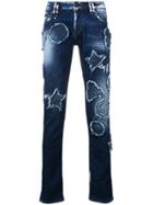 Philipp Plein Distressed Patch Jeans - Blue