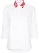Mary Katrantzou Colour Embroidered Collar Shirt - White