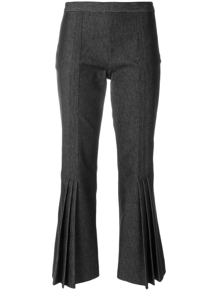 Marco De Vincenzo Cropped Pleat Jeans - Blue