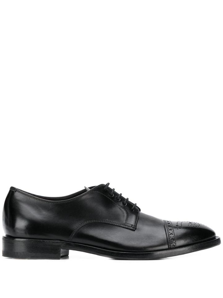 Henderson Baracco Brogue Detail Derby Shoes - Black