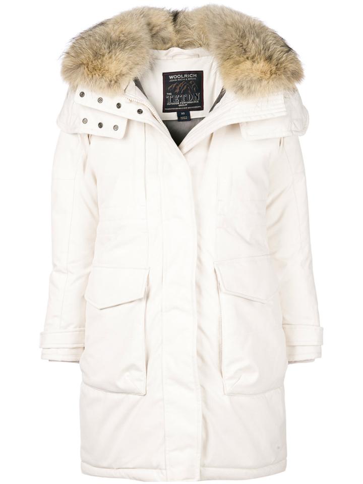 Woolrich Fox Fur Trim Parka - White