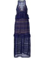 Self-portrait Lace Maxi Dress, Women's, Size: 12, Blue, Polyester/spandex/elastane/polyamide/cotton